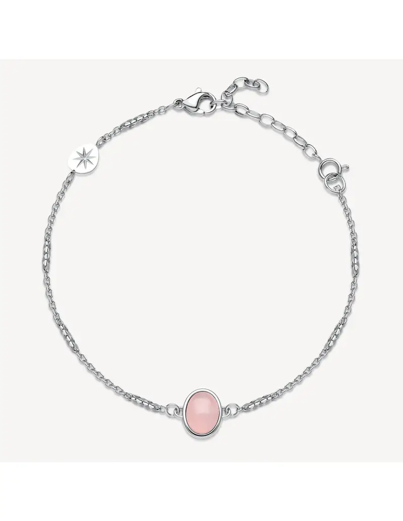 Bracciale BROSWAY Essential in acciaio 316L con centrale quarzo rosa BNL141