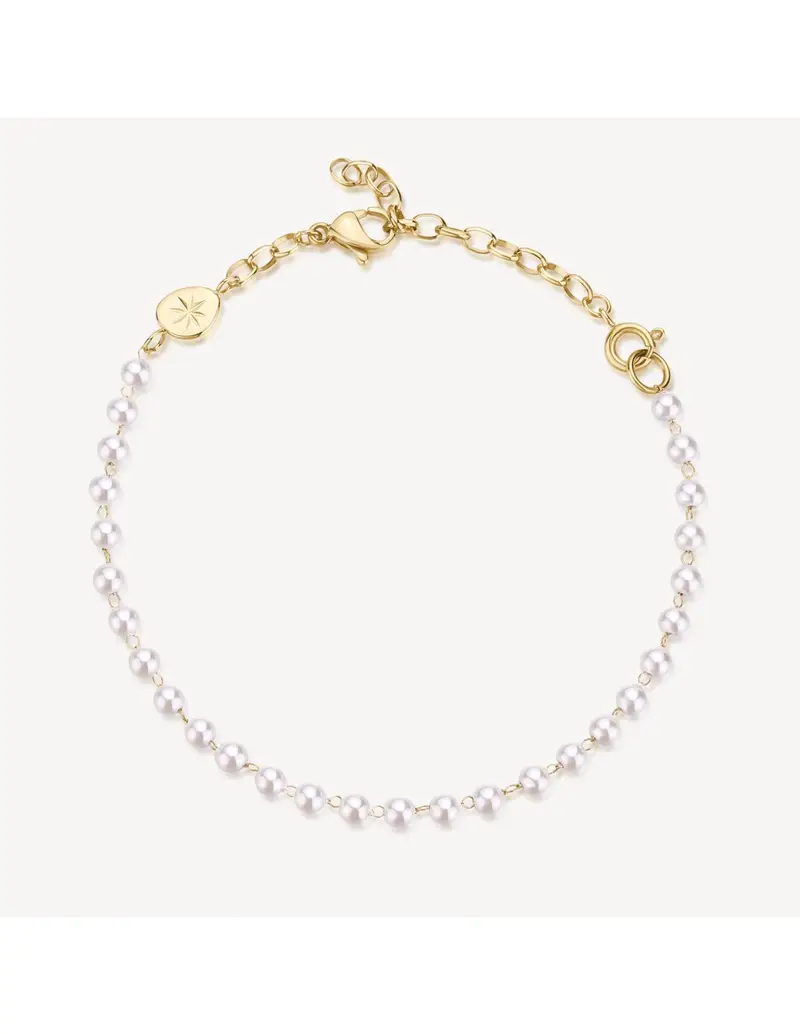 Bracciale BROSWAY Essential in Acciaio 316L dorato con perle di conchiglia BNL078