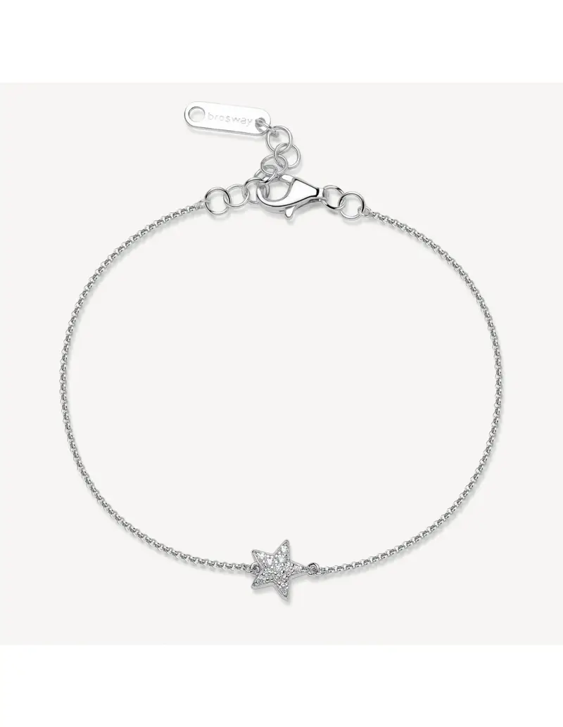 Bracciale BROSWAY FANCY in argento 925 centrale a forma di Stella e cristalli FIW141
