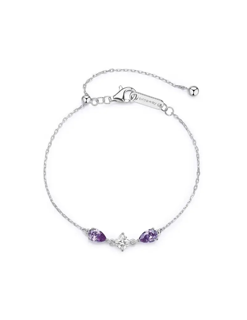 Bracciale BROSWAY FANCY in argento 925 con cubic zirconia amethyst e bianchi FMP114