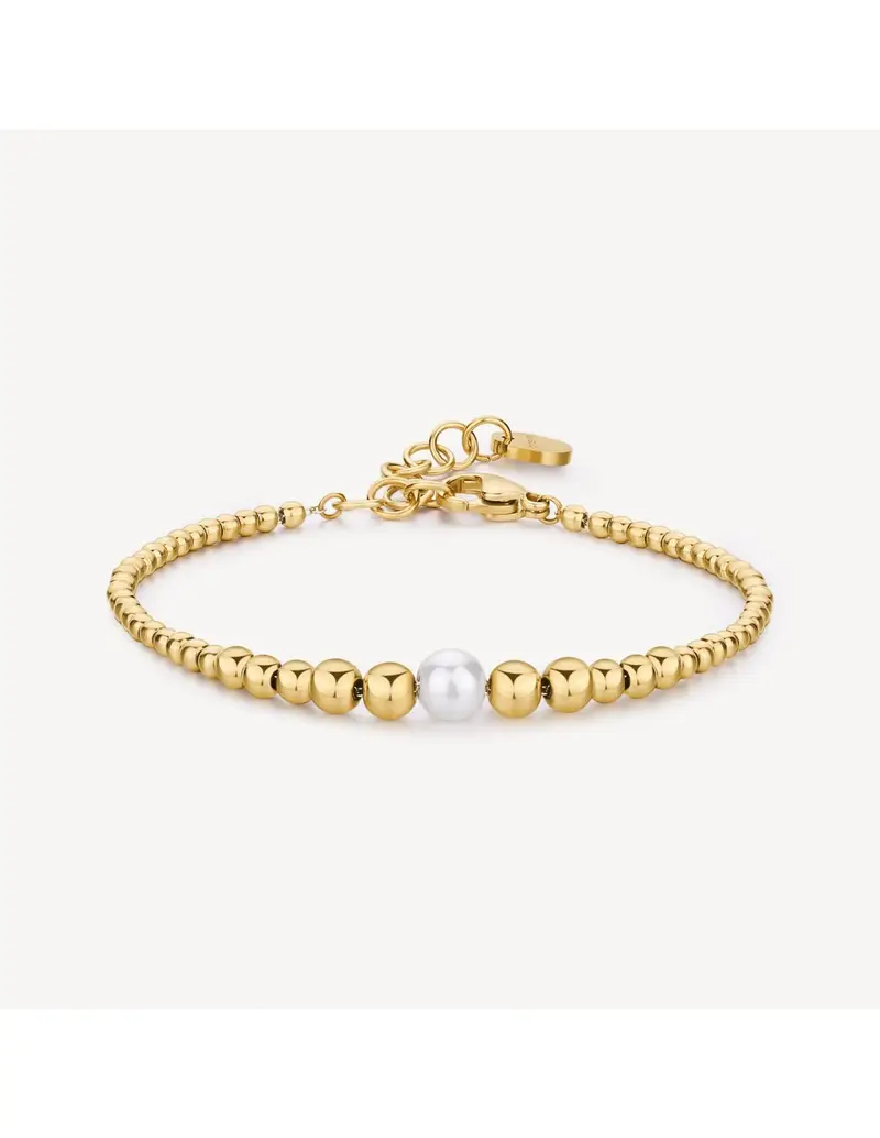 Bracciale BROSWAY Perfect BPC14 in acciaio 316L dorato con sfere e perla