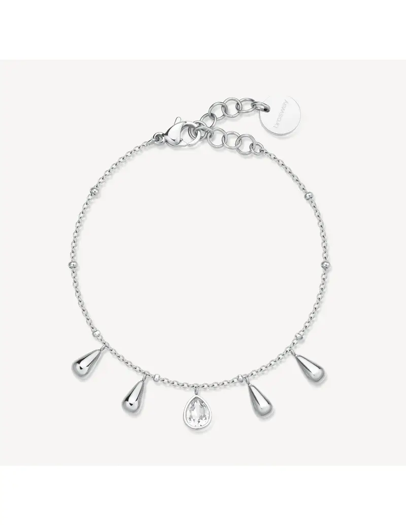Bracciale BROSWAY Perfect BPC19 in acciaio 316L con pendenti a goccia e cristallo