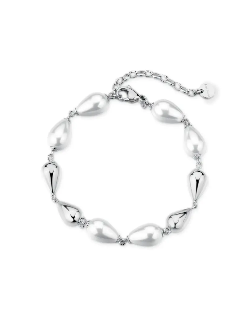 Bracciale BROSWAY Perfect in acciaio 316L con elementi goccia e perle BPC72