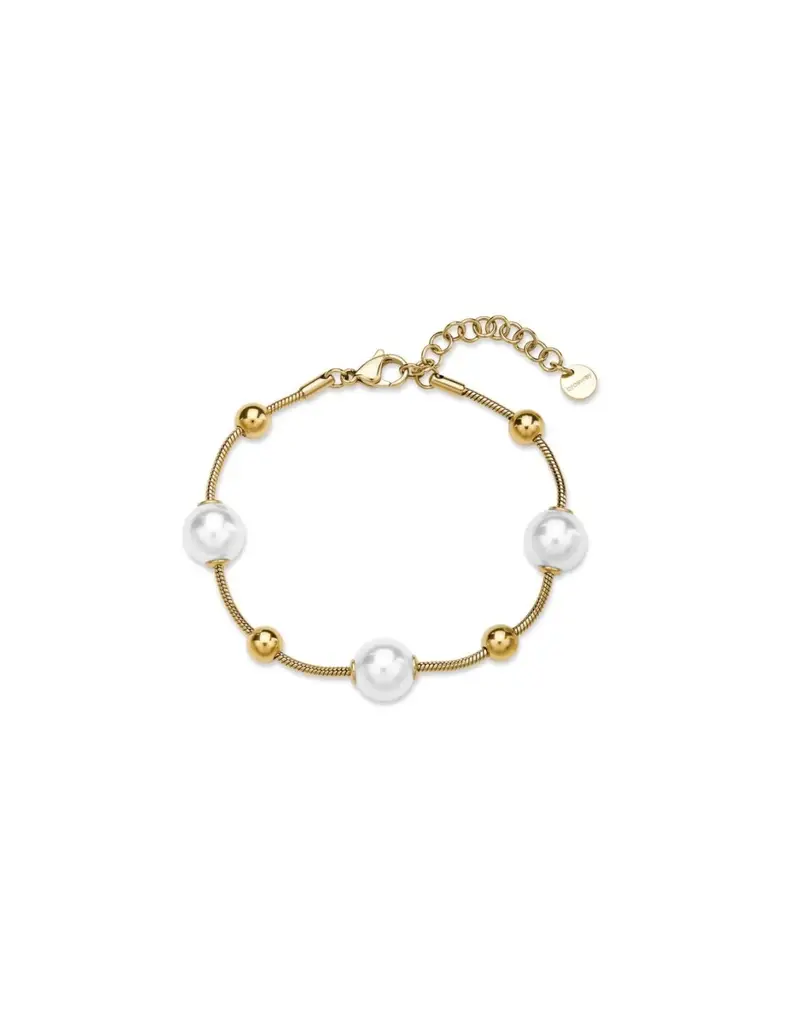 Bracciale BROSWAY Perfect in acciaio 316L dorato con Perle BPC57