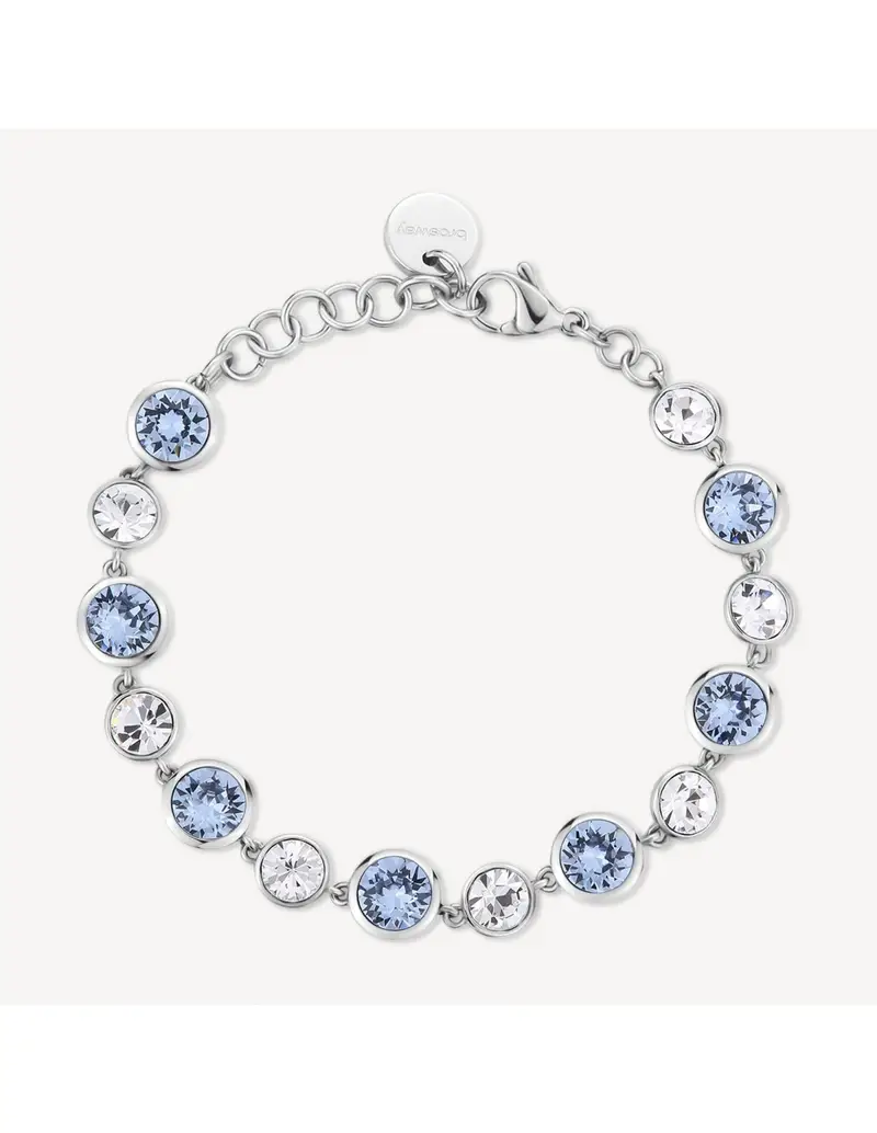 Bracciale BROSWAY Symphonia in acciaio 316L e cristalli bianchi e light sapphire BYM166