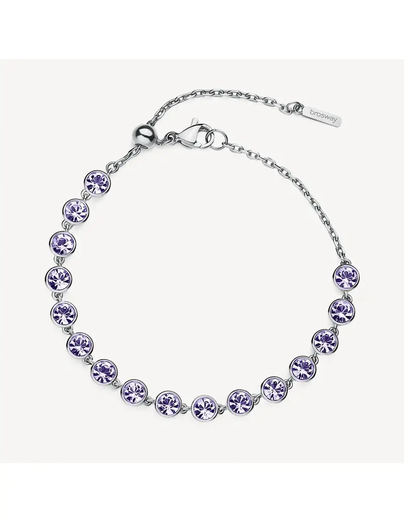Bracciale BROSWAY Symphonia in acciaio 316L e cristalli tanzanite BYM153