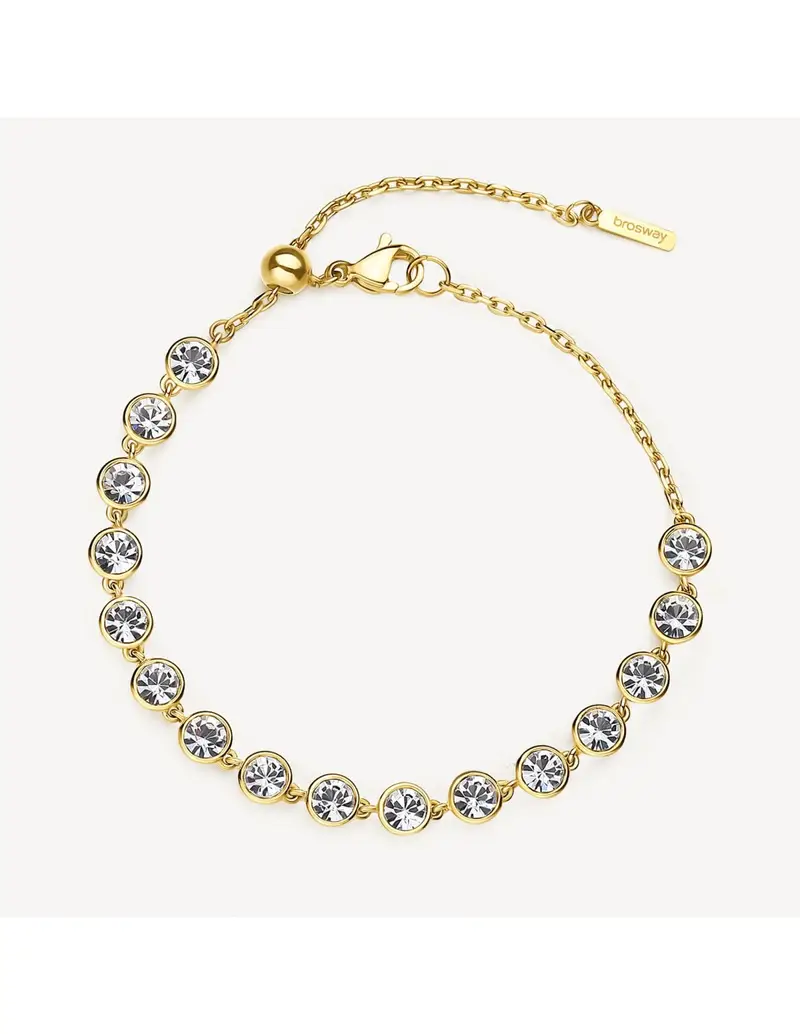 Bracciale BROSWAY Symphonia in acciaio 316L finitura pvd oro 14K e cristalli BYM154