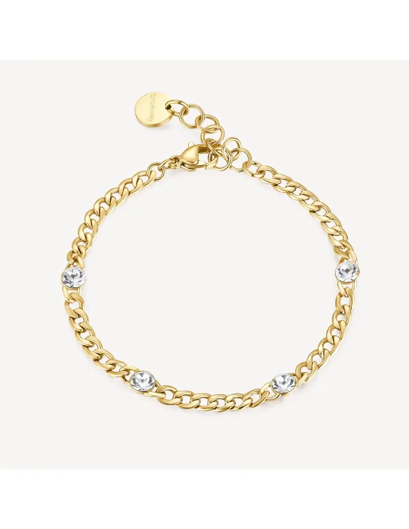 Bracciale BROSWAY Symphonia in acciaio 316L finitura pvd oro 14K e cristalli BYM86