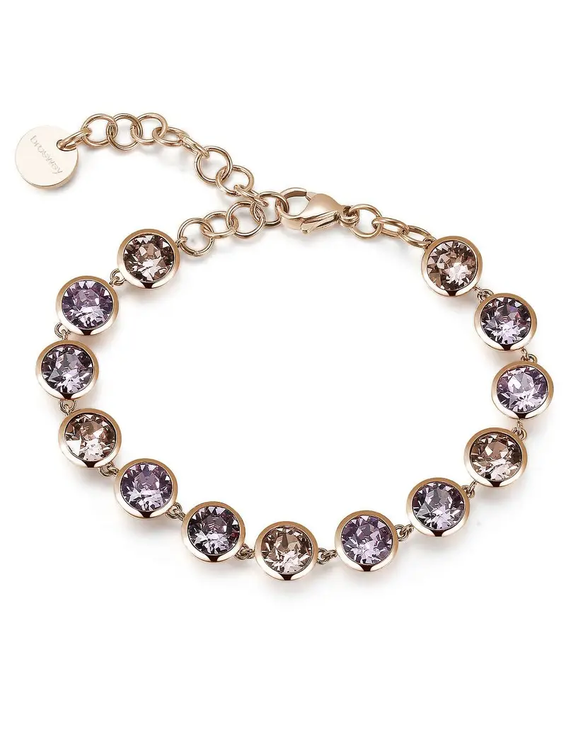 Bracciale BROSWAY Symphonia in acciaio 316L rosato e cristalli multicolor BYM34