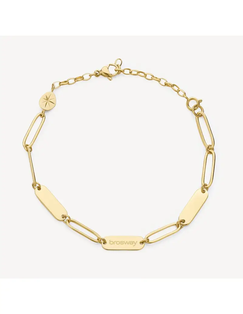 Bracciale catena BROSWAY Essential in Acciaio 316L dorato BNL068