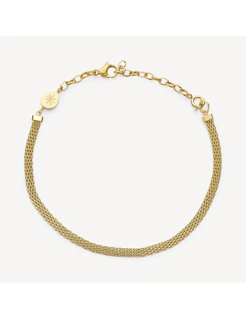 Bracciale catena maglia milano BROSWAY Essential in Acciaio 316L dorato BNL070