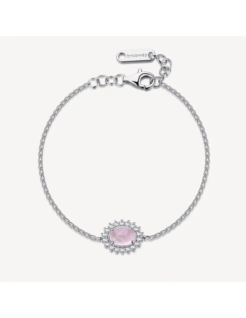 Bracciale Kate BROSWAY FANCY in argento 925 quarzo rosa e cristalli FVP122