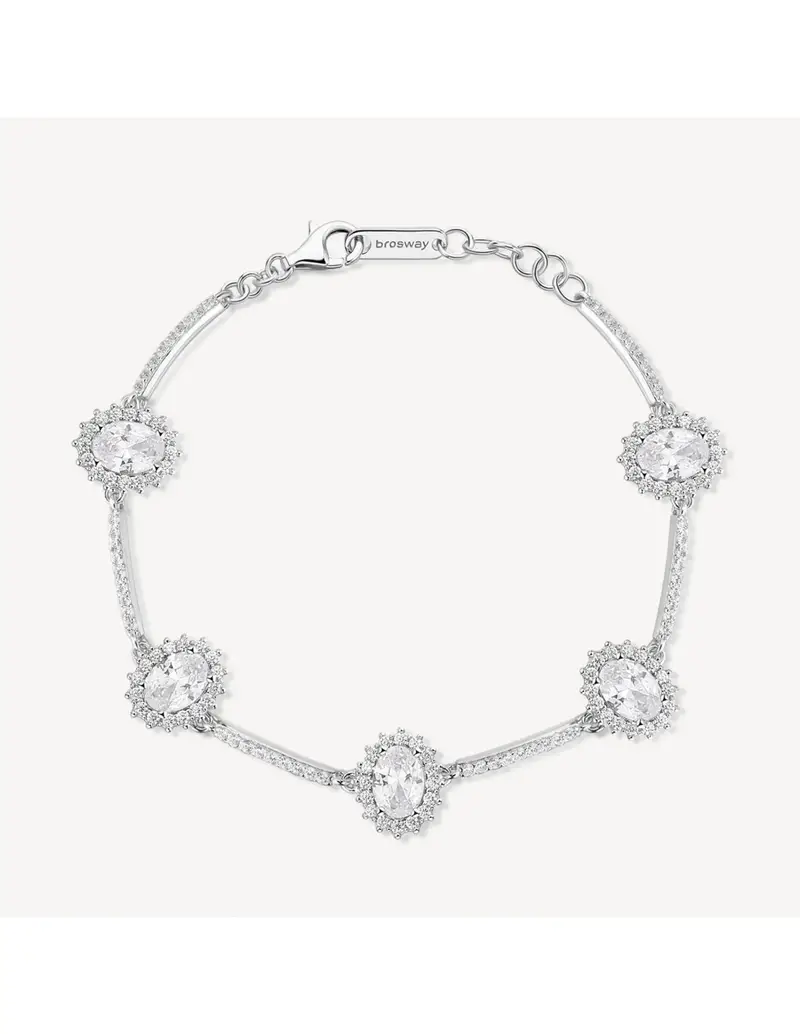 Bracciale Kate BROSWAY FANCY in argento rodiato 925 e cubic zirconia bianchi FIW46