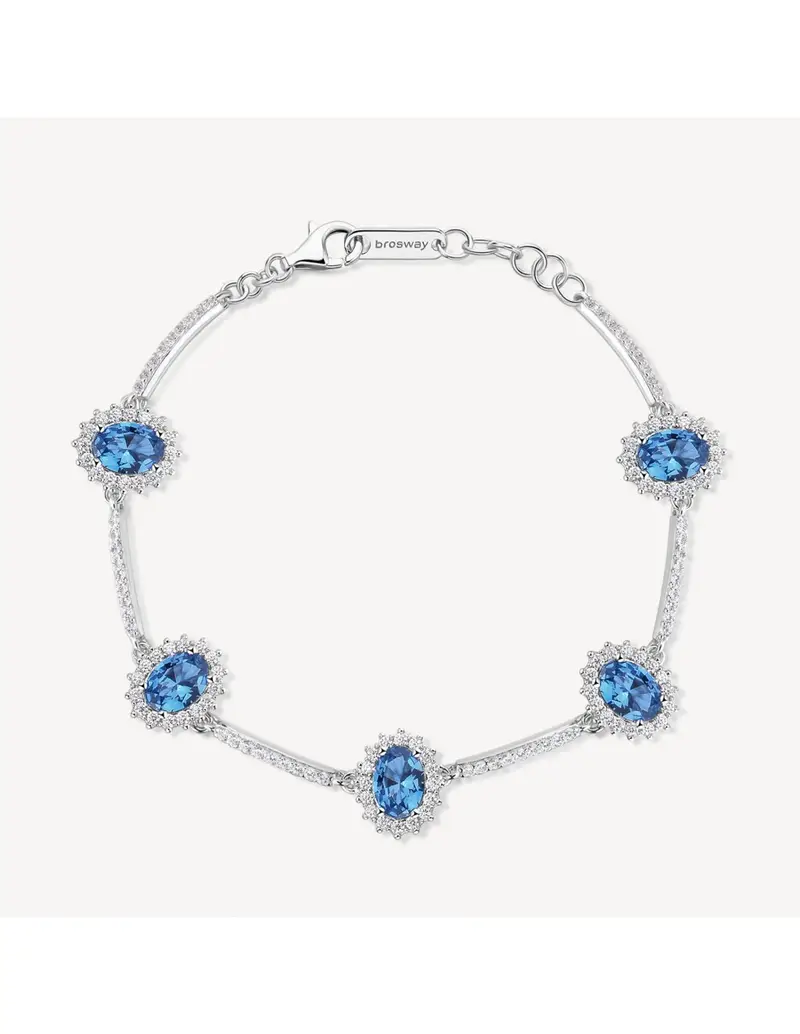 Bracciale Kate BROSWAY FANCY in argento rodiato 925 e cubic zirconia sapphire e bianchi FFB35
