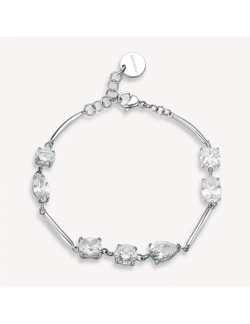 Bracciale semirigido BROSWAY AFFINITY in acciaio 316L e cristalli bianchi BFF184