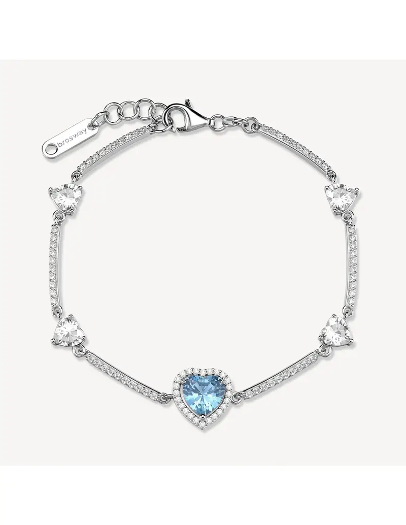 Bracciale semirigido BROSWAY FANCY in argento 925 cristalli bianchi e light sapphire FCL126