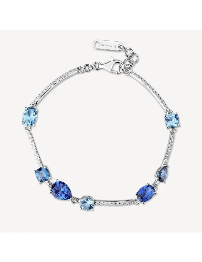 Bracciale semirigido BROSWAY FANCY in argento 925 cristalli bianchi e sapphire FFB132