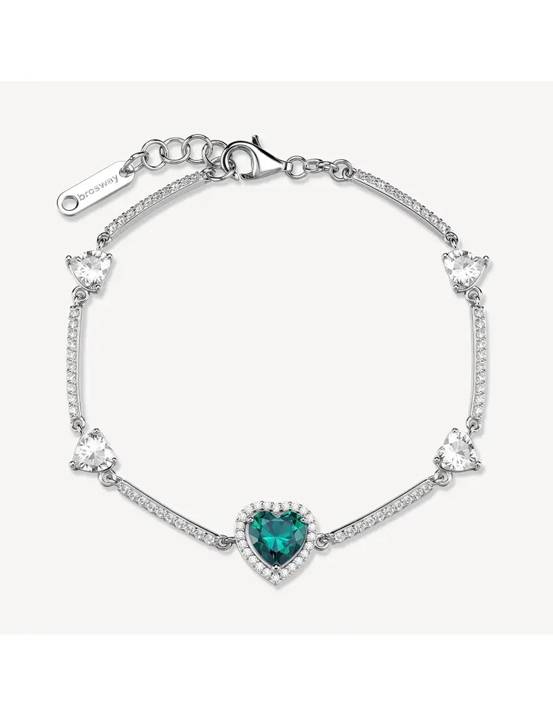Bracciale semirigido BROSWAY FANCY in argento 925 cristalli bianchi ed emerald FLG145