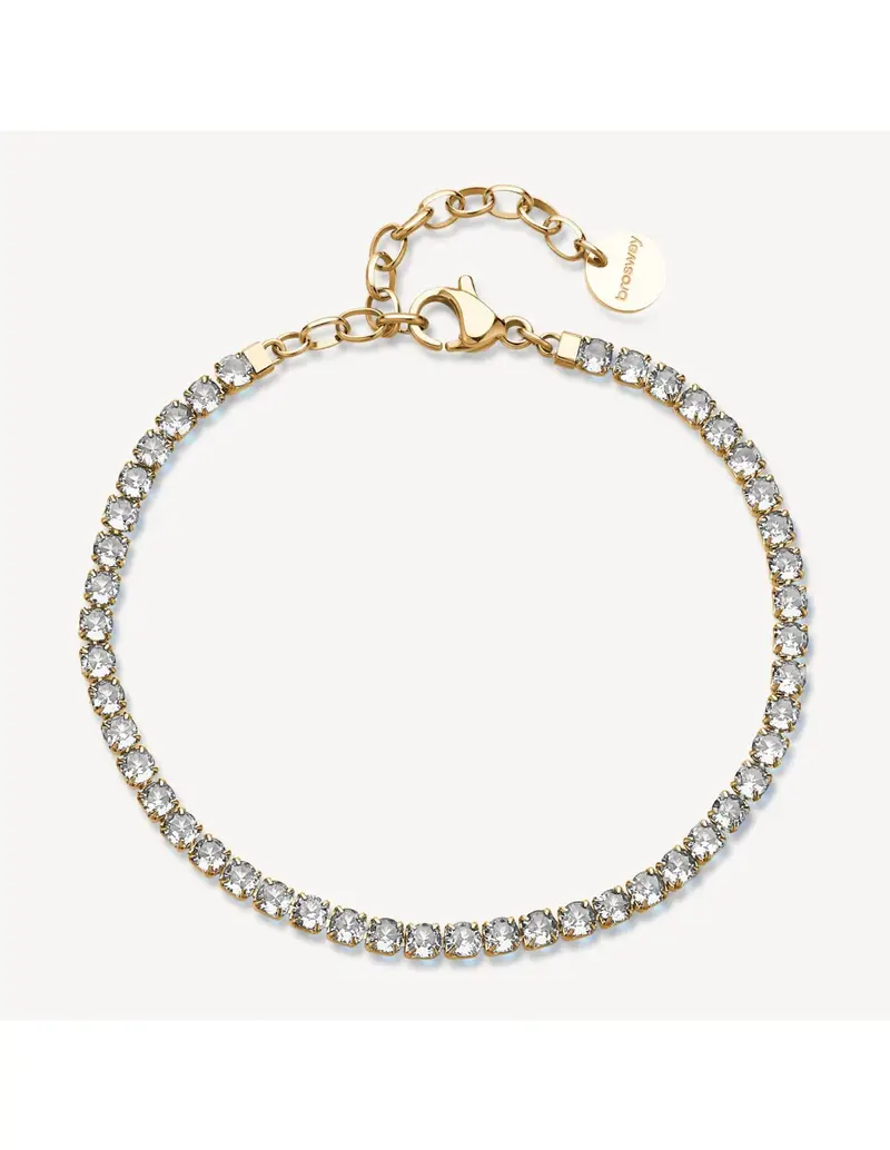 Bracciale tennis BROSWAY Desideri BEI100 in acciaio 316L dorato con cristalli