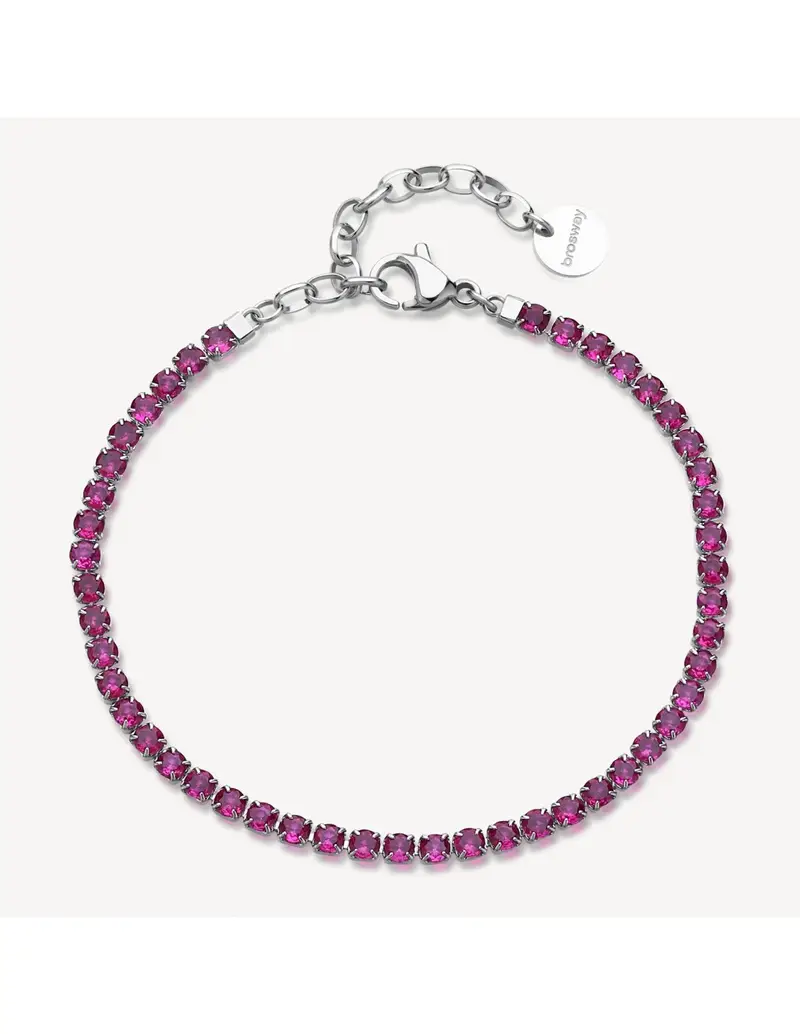 Bracciale tennis BROSWAY Desideri BEI105 in acciaio 316L con cristalli ruby