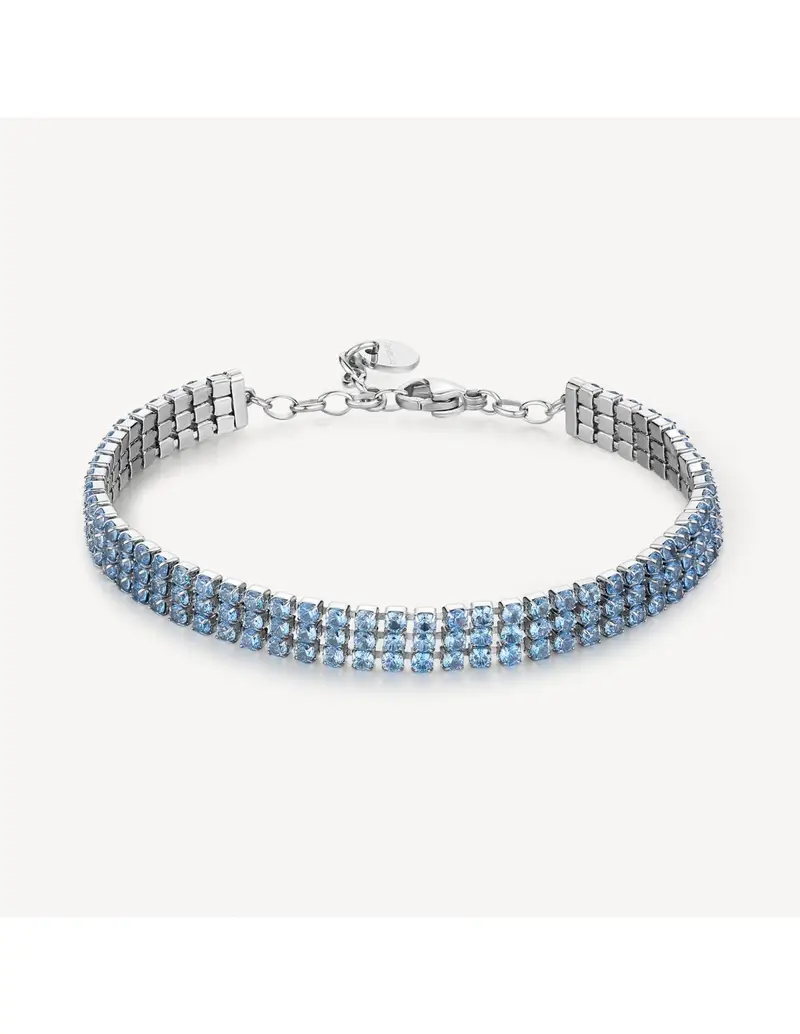 Bracciale tennis BROSWAY Desideri in acciaio 304 e cristalli light sapphire BEI094