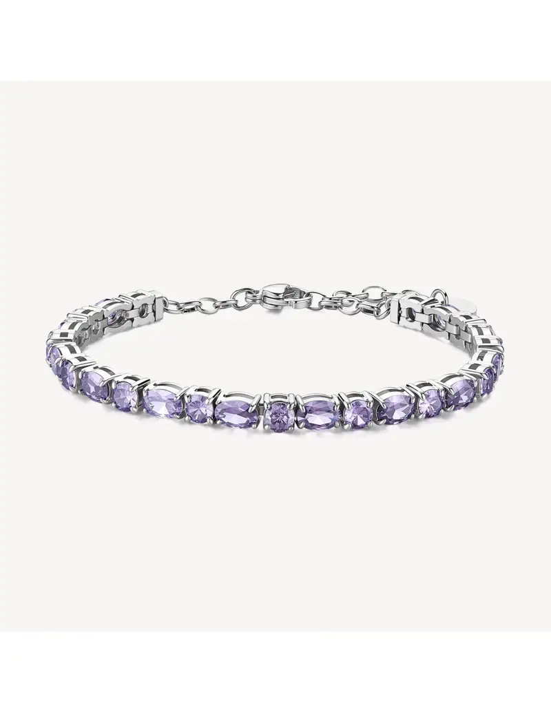 Bracciale tennis BROSWAY Dreaming in acciaio 316L e cristalli amethyst BIG20