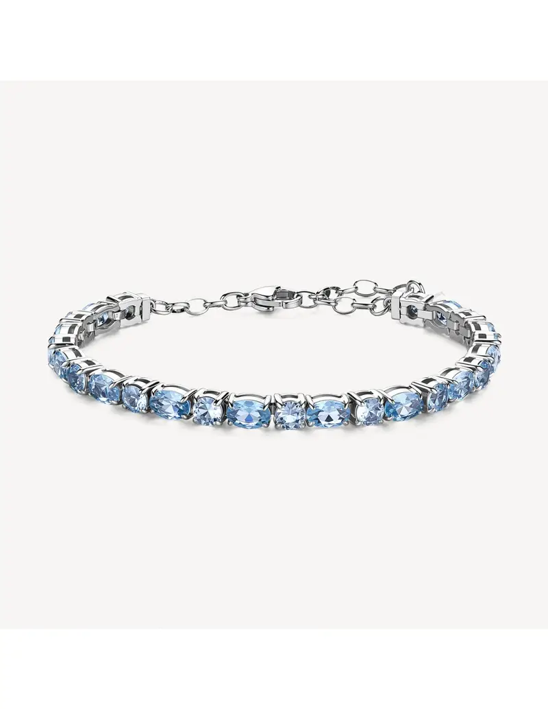 Bracciale tennis BROSWAY Dreaming in acciaio 316L e cristalli light sapphire BIG19