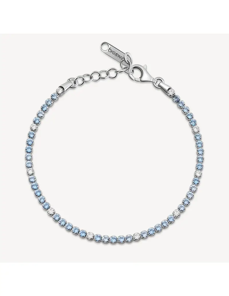 Bracciale tennis BROSWAY FANCY in argento 925 e cristalli bianchi e light sapphire FCL120