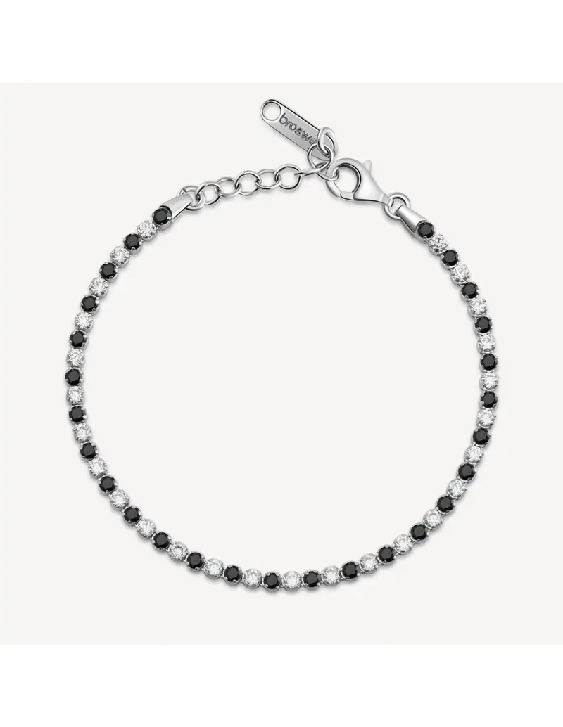 Bracciale tennis BROSWAY FANCY in argento 925 e cristalli bianchi e neri FMB127
