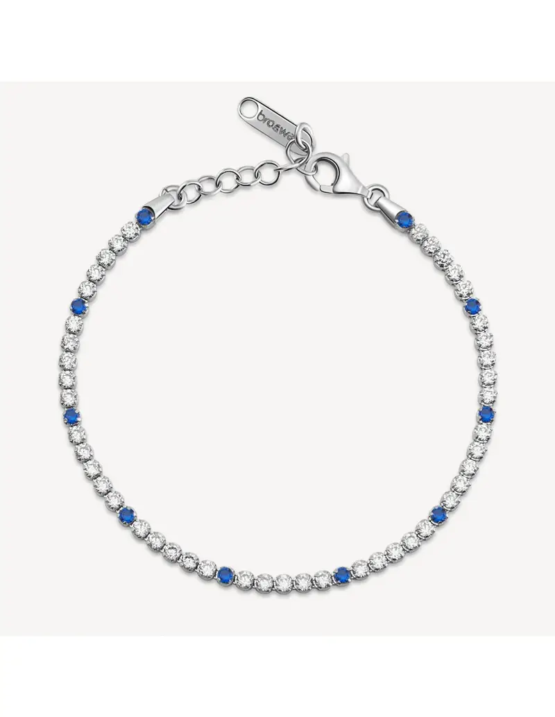 Bracciale tennis BROSWAY FANCY in argento 925 e cristalli bianchi e sapphire FFB118