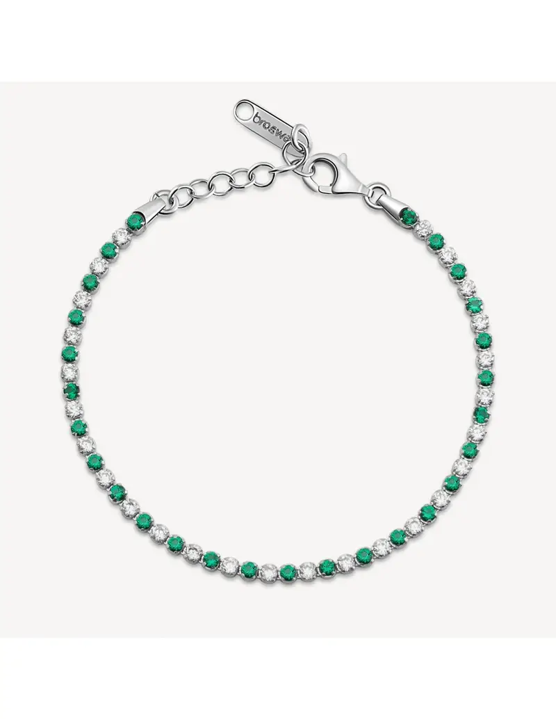Bracciale tennis BROSWAY FANCY in argento 925 e cristalli bianchi ed emerald FLG127