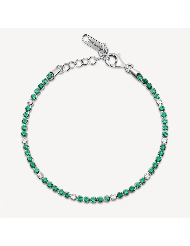 Bracciale tennis BROSWAY FANCY in argento 925 e cristalli bianchi ed emerald FLG128