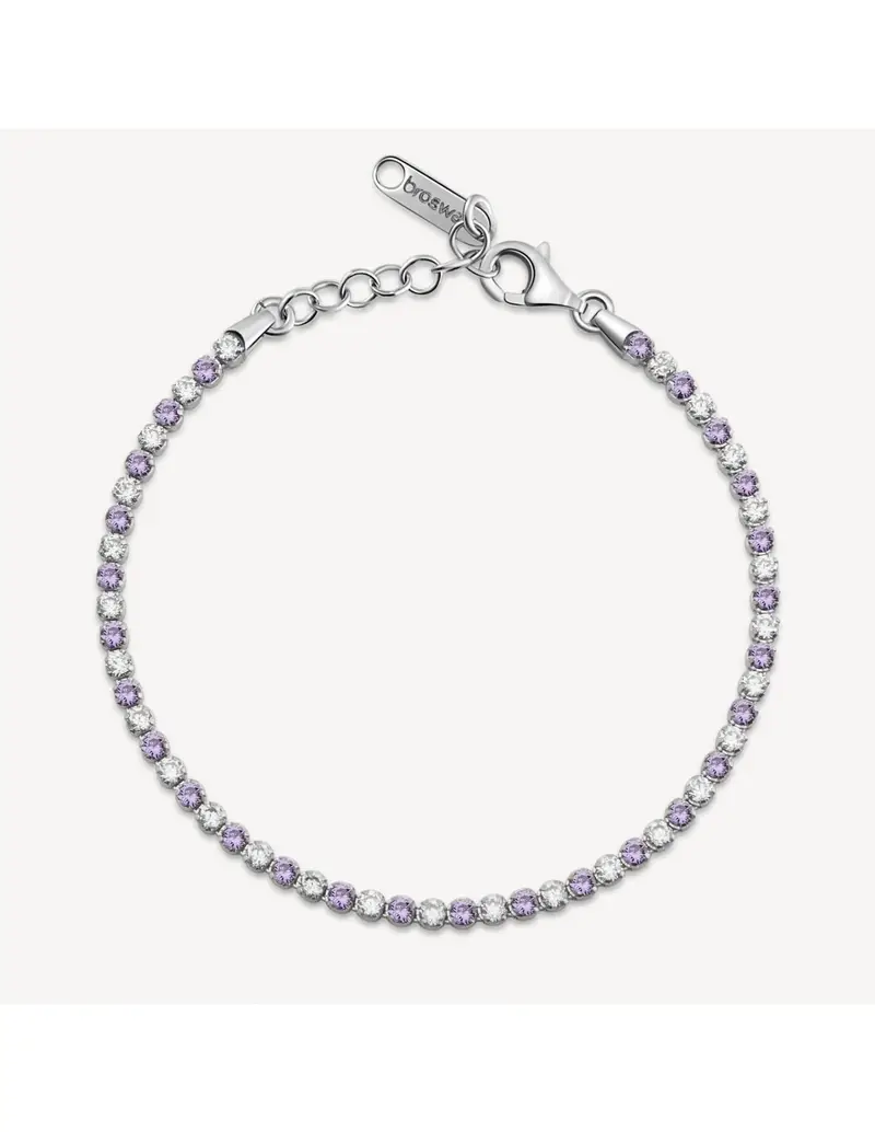 Bracciale tennis BROSWAY FANCY in argento rodiato 925 e cristalli amethyst FMP120