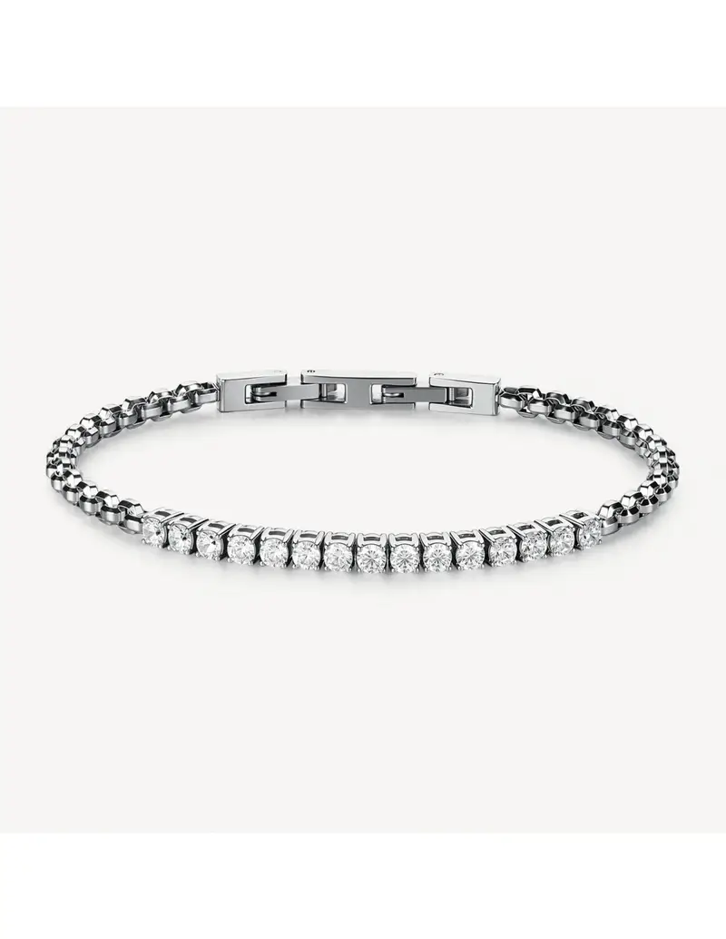 Bracciale tennis Uomo BROSWAY Avantgarde in acciaio 316L e cristalli BVD28