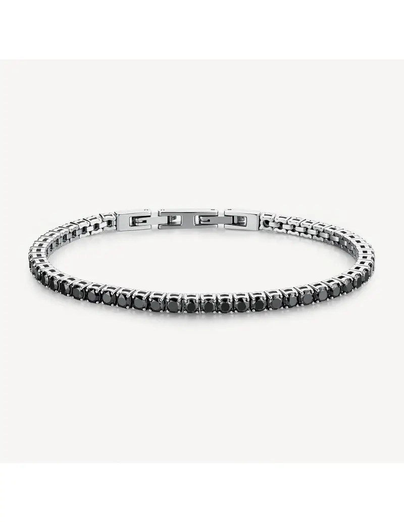 Bracciale tennis Uomo BROSWAY Avantgarde in acciaio 316L e cristalli neri BVD33