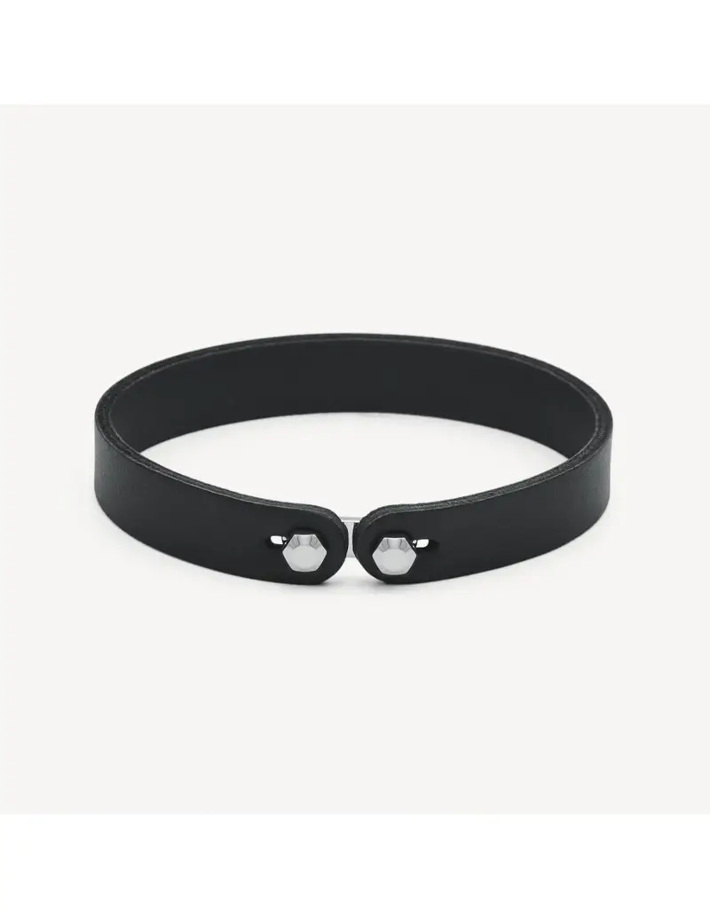 Bracciale Uomo BROSWAY Ink in pelle color nero e acciaio BIK145B