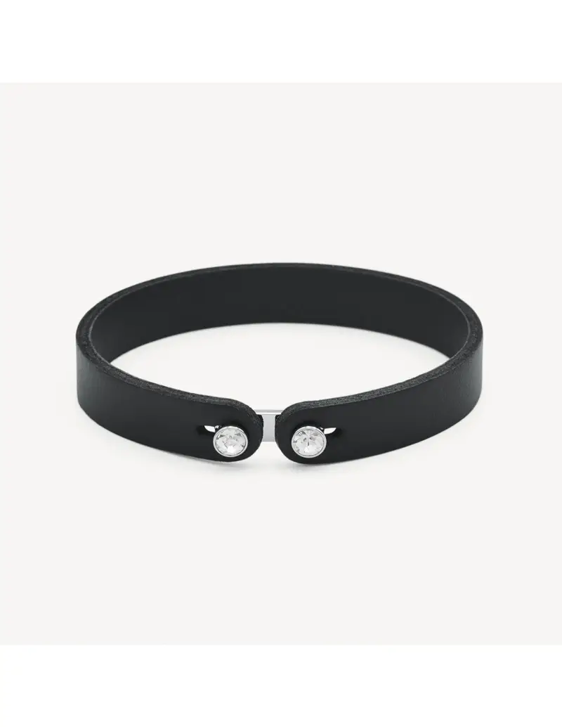 Bracciale Uomo BROSWAY Ink in pelle color nero e cristallo BIK148B