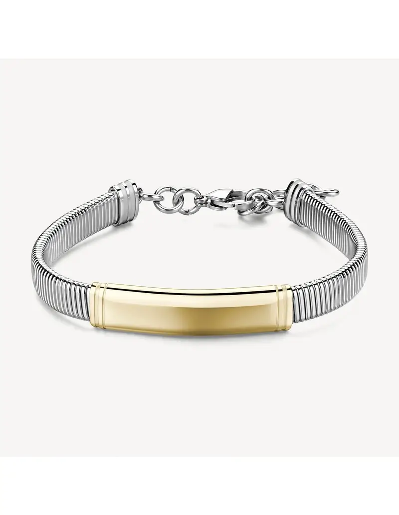 Bracciale Uomo BROSWAY Riptide in acciaio 316L pvd oro con piastra centrale BTD058