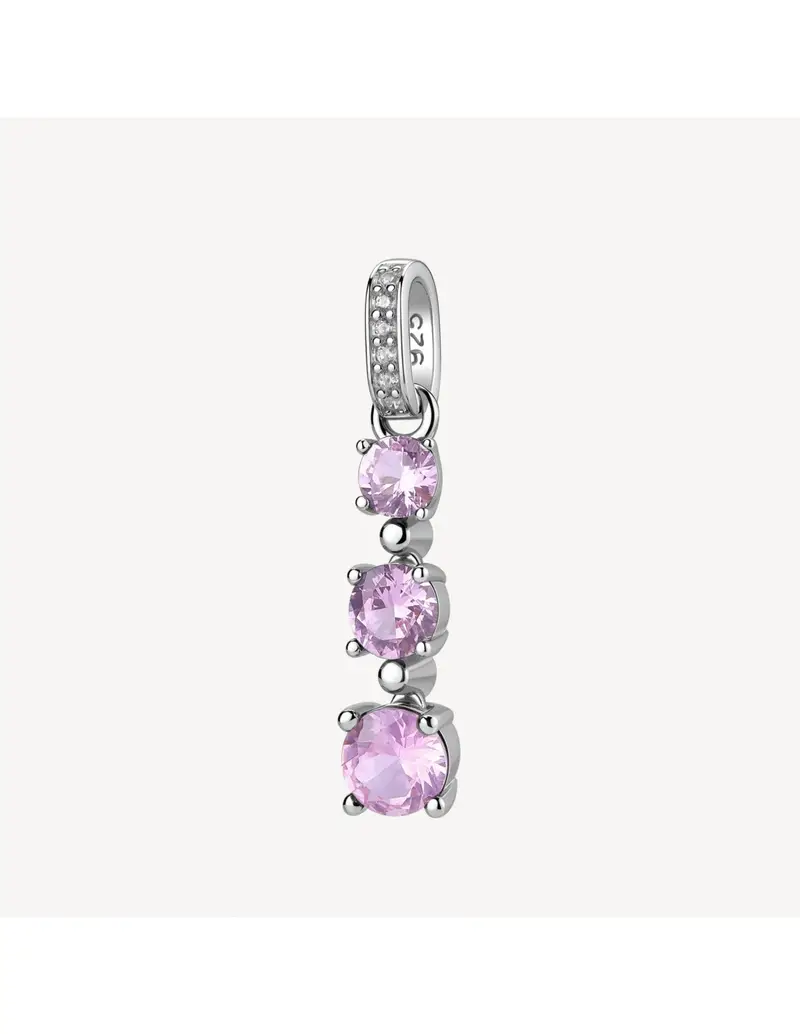 Charm BROSWAY FANCY in argento 925 e cristalli bianchi e light ruby FVP117