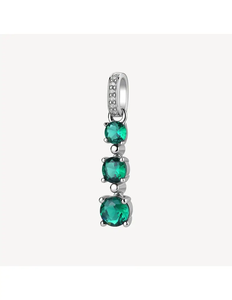 Charm BROSWAY FANCY in argento 925 e cristalli emerald FLG131