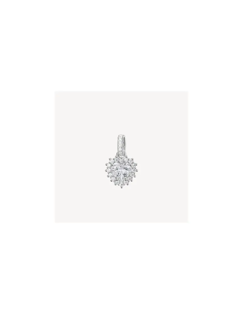 Charm BROSWAY FANCY in argento 925 e cubic zirconia a forma di cuore FIW120