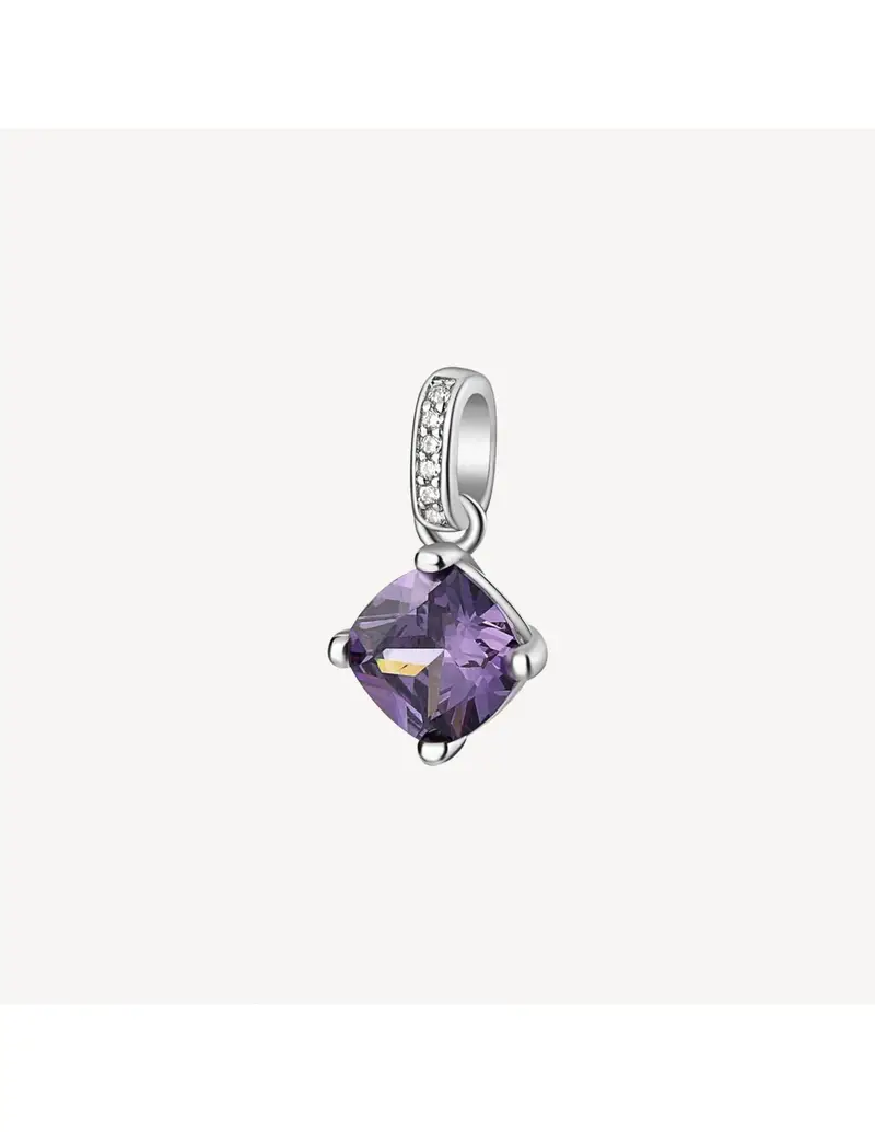 Charm BROSWAY FANCY in argento rodiato 925 e cubic zirconia amethyst e bianchi FMP25