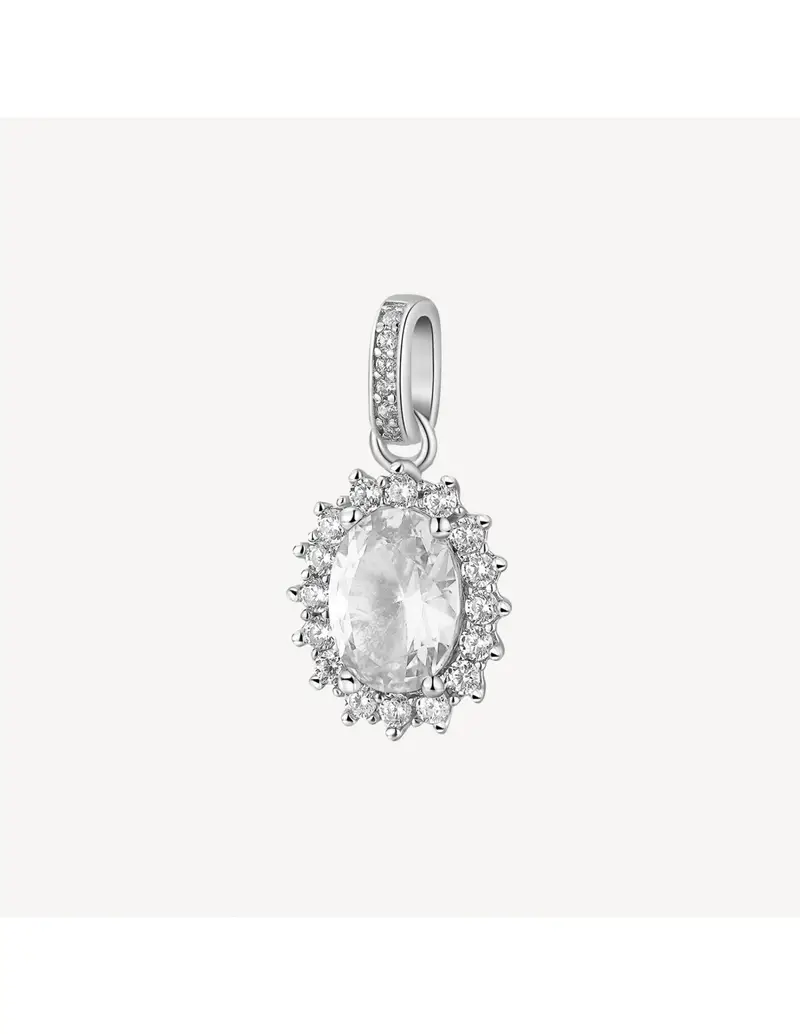Charm BROSWAY FANCY in argento rodiato 925 e cubic zirconia bianchi FIW32