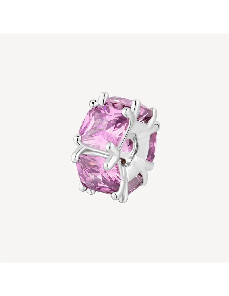 Charm BROSWAY FANCY in argento rodiato 925 e cubic zirconia light ruby FVP04