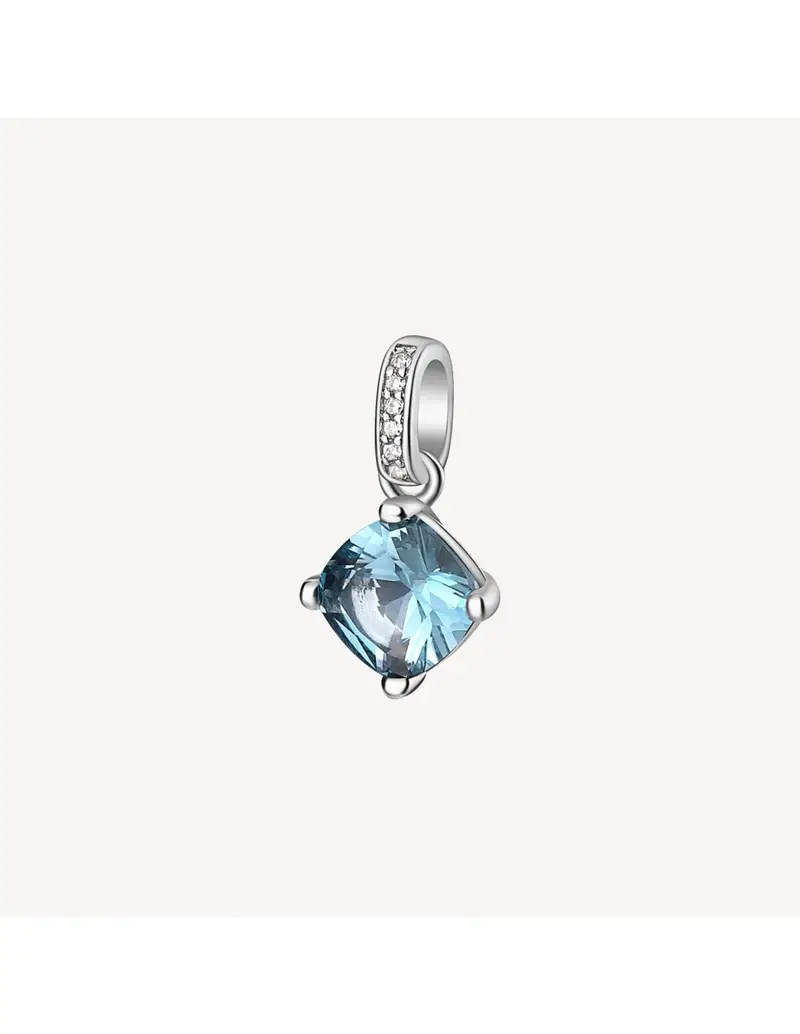 Charm BROSWAY FANCY in argento rodiato 925 e cubic zirconia light sapphire e bianchi FCL18