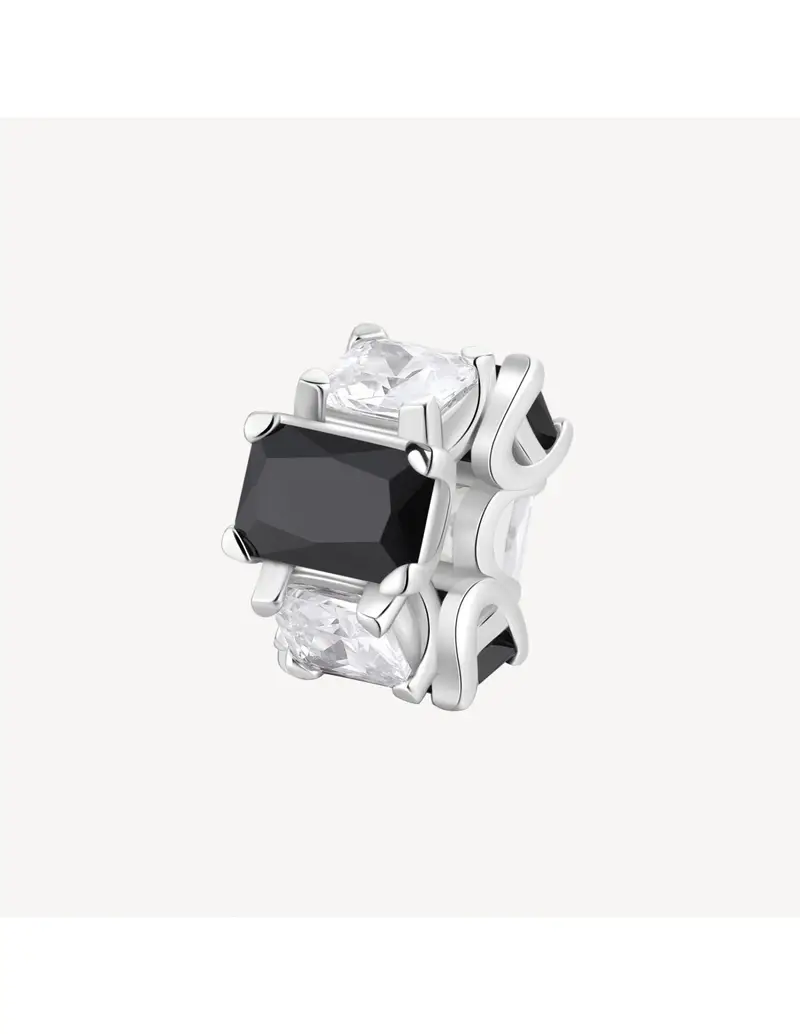 Charm BROSWAY FANCY in argento rodiato 925 e cubic zirconia neri FMB02