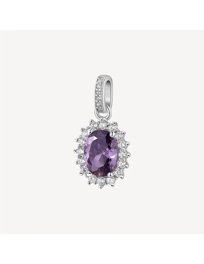 Charm Kate BROSWAY FANCY in argento rodiato 925 e cubic zirconia amethyst e bianchi FMP19