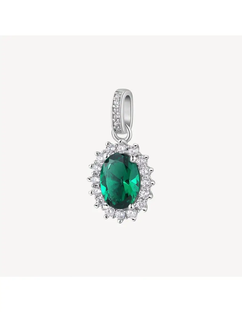 Charm Kate BROSWAY FANCY in argento rodiato 925 e cubic zirconia emerald e bianchi FLG12