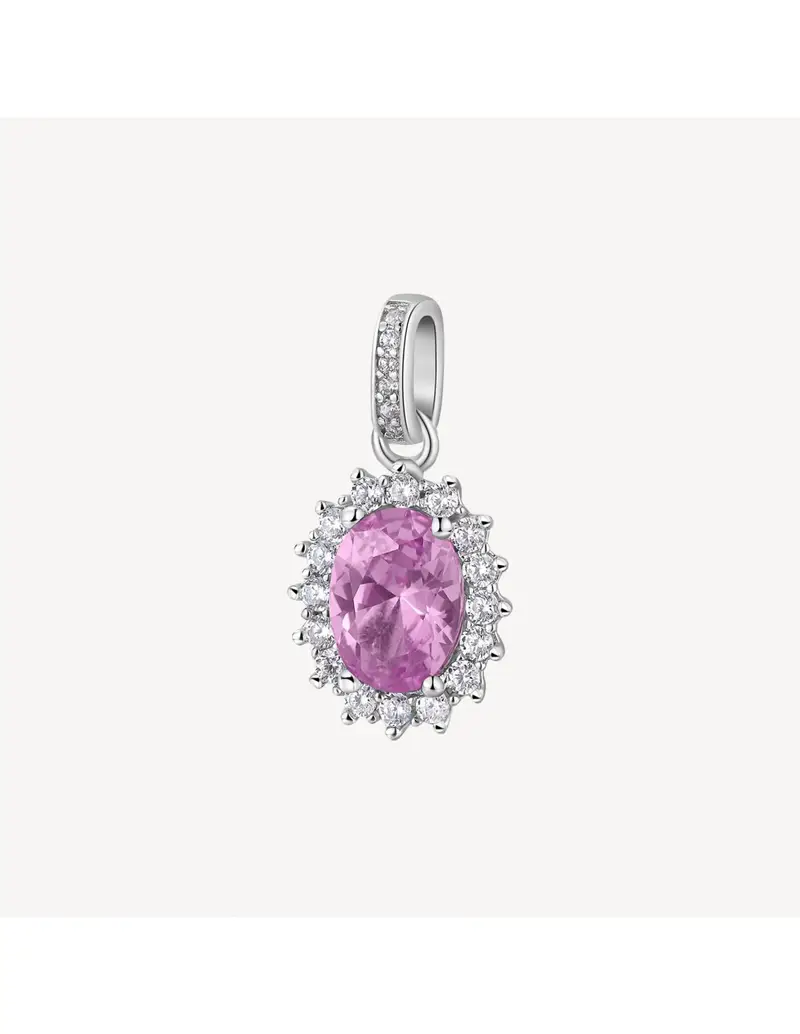 Charm Kate BROSWAY FANCY in argento rodiato 925 e cubic zirconia light ruby e bianchi FVP13