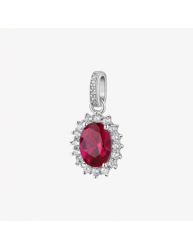 Charm Kate BROSWAY FANCY in argento rodiato 925 e cubic zirconia rubye bianchi FPR13